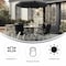Flash Furniture Round Patio Table Set And Umbrella, 6 pcs., 31-1/4"; 21-1/4" X Clear GM-202012-BK-GG - alternate 3